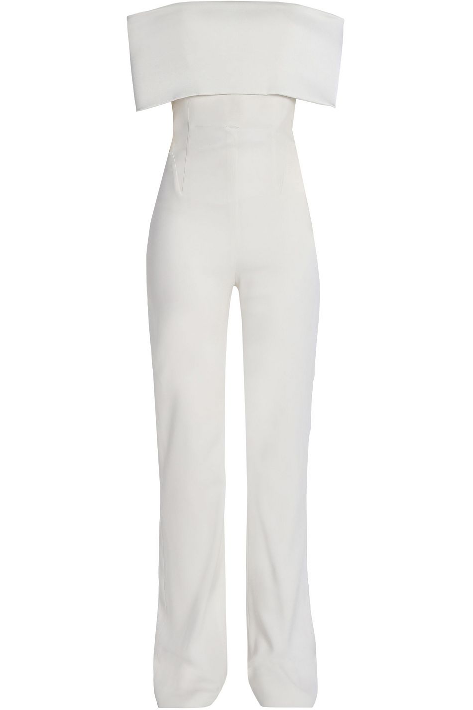 white crepe jumpsuit