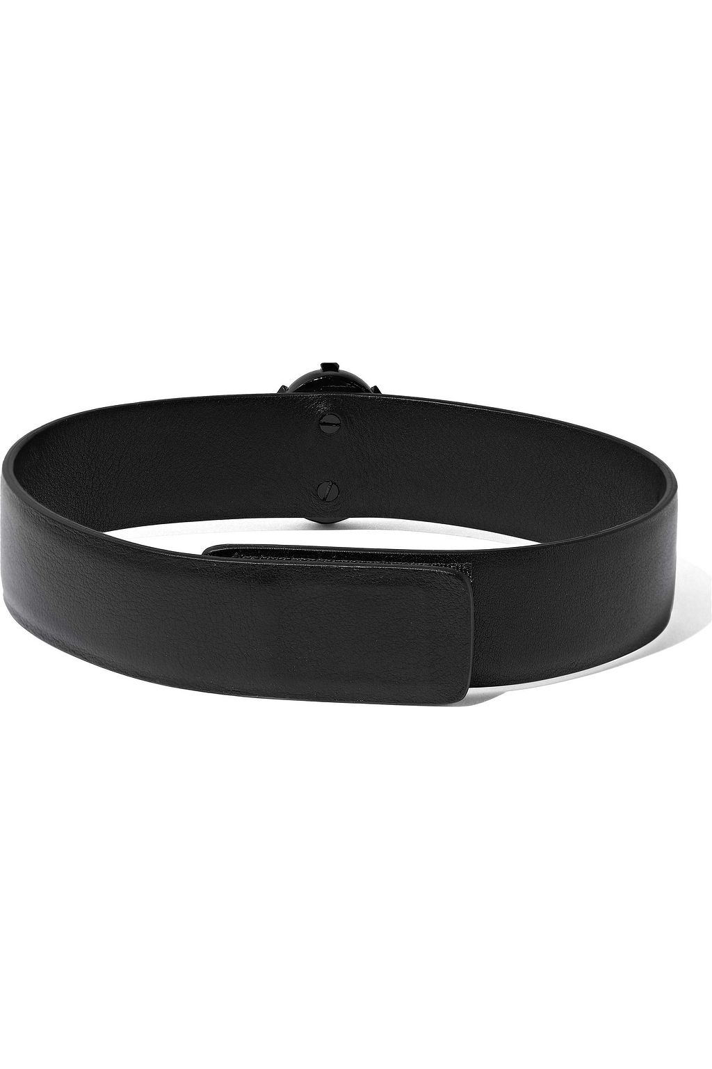 VALENTINO GARAVANI Leather, coated-metal, crystal and stone choker