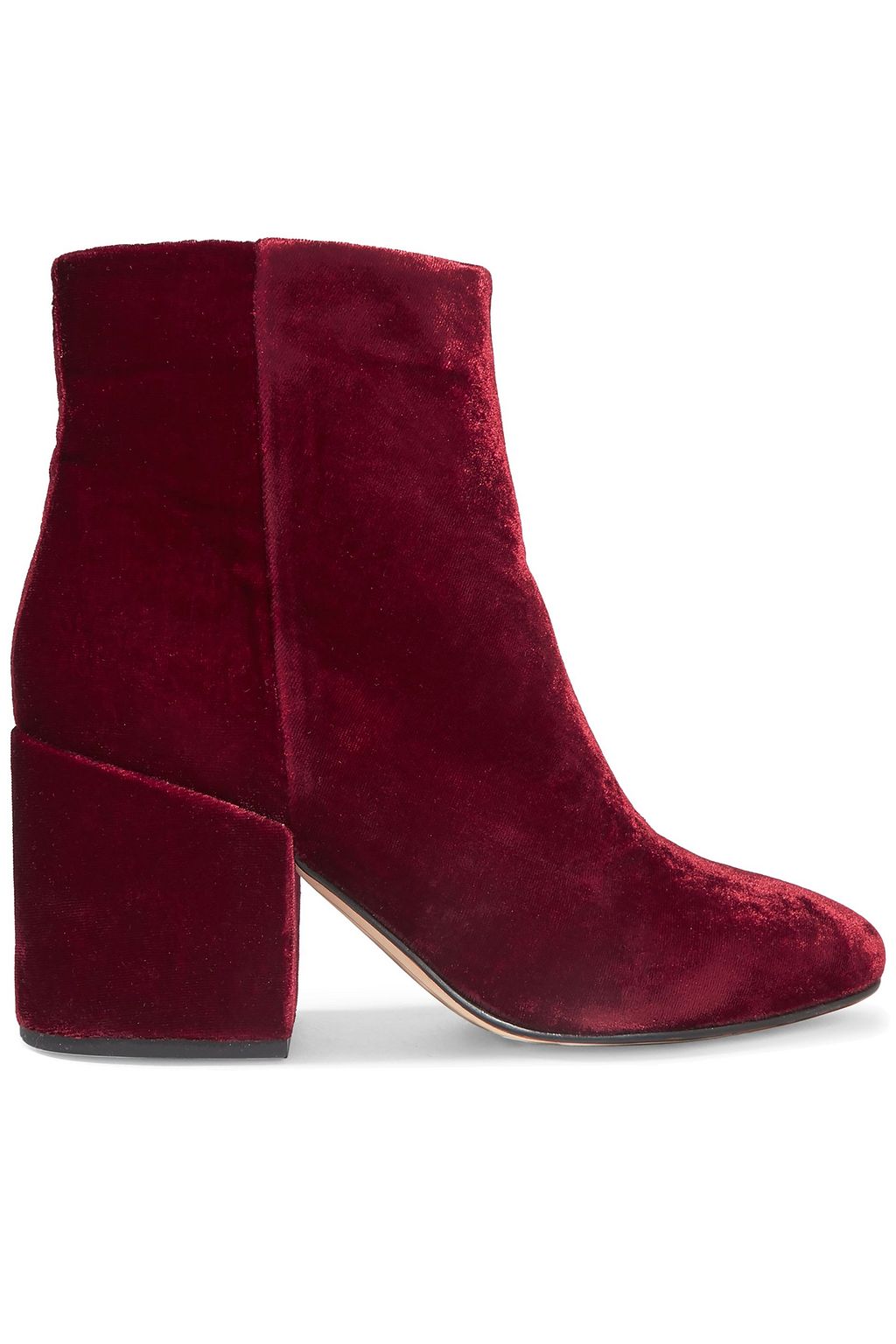 burgundy velvet ankle boots