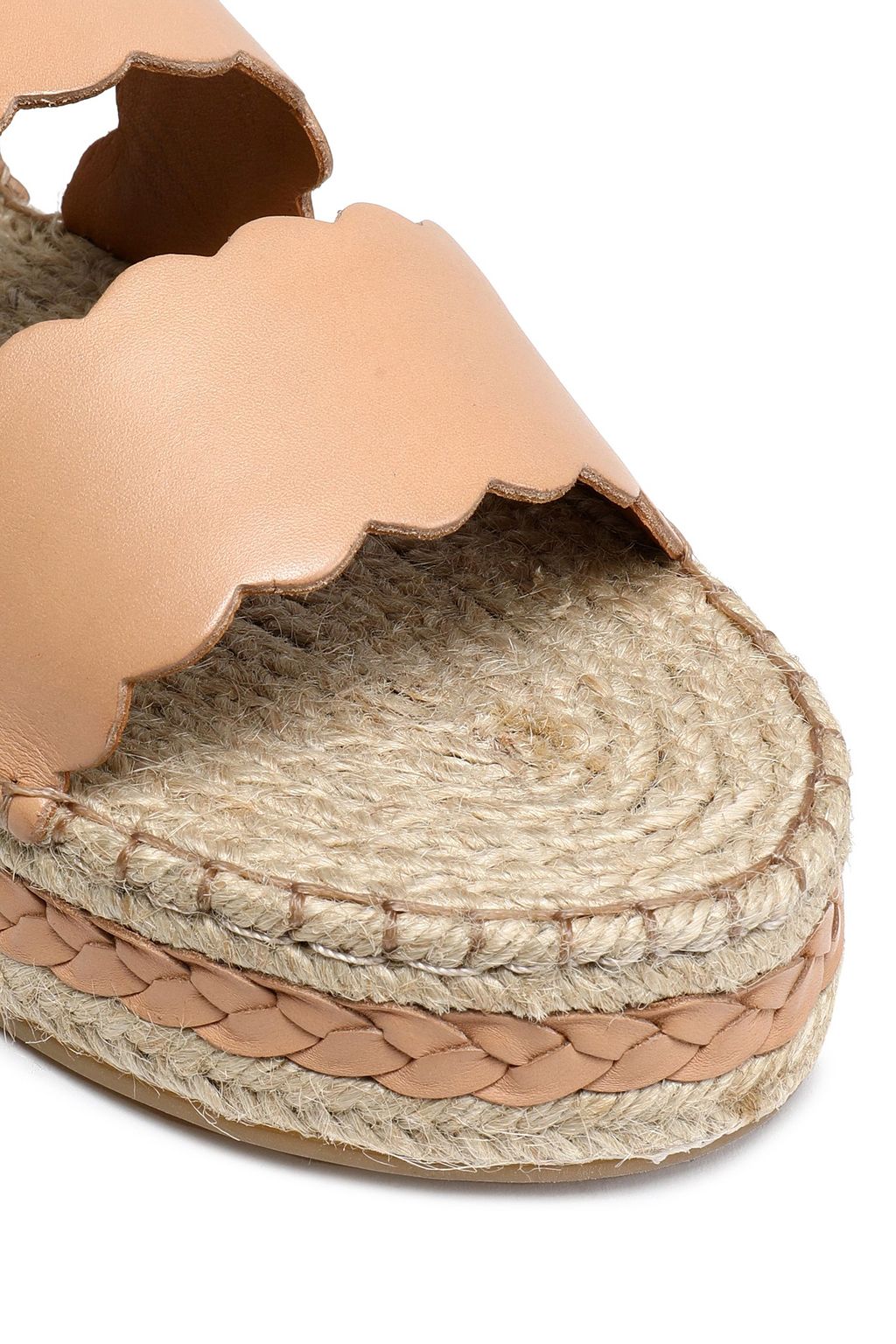 ZIMMERMANN Scalloped leather espadrille platform sandals