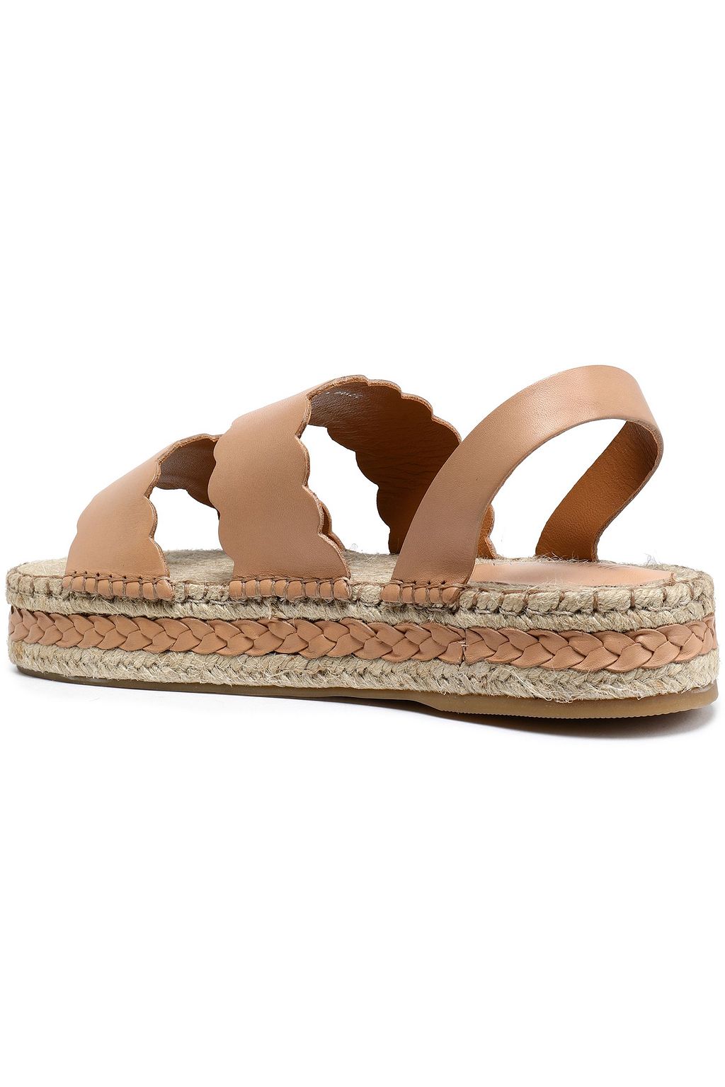 ZIMMERMANN Scalloped leather espadrille platform sandals