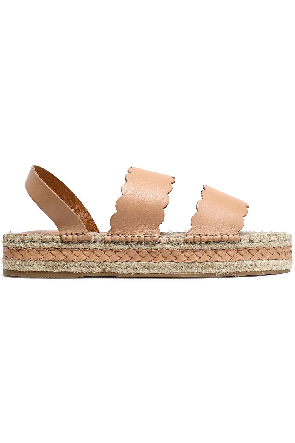 scalloped platform sandals