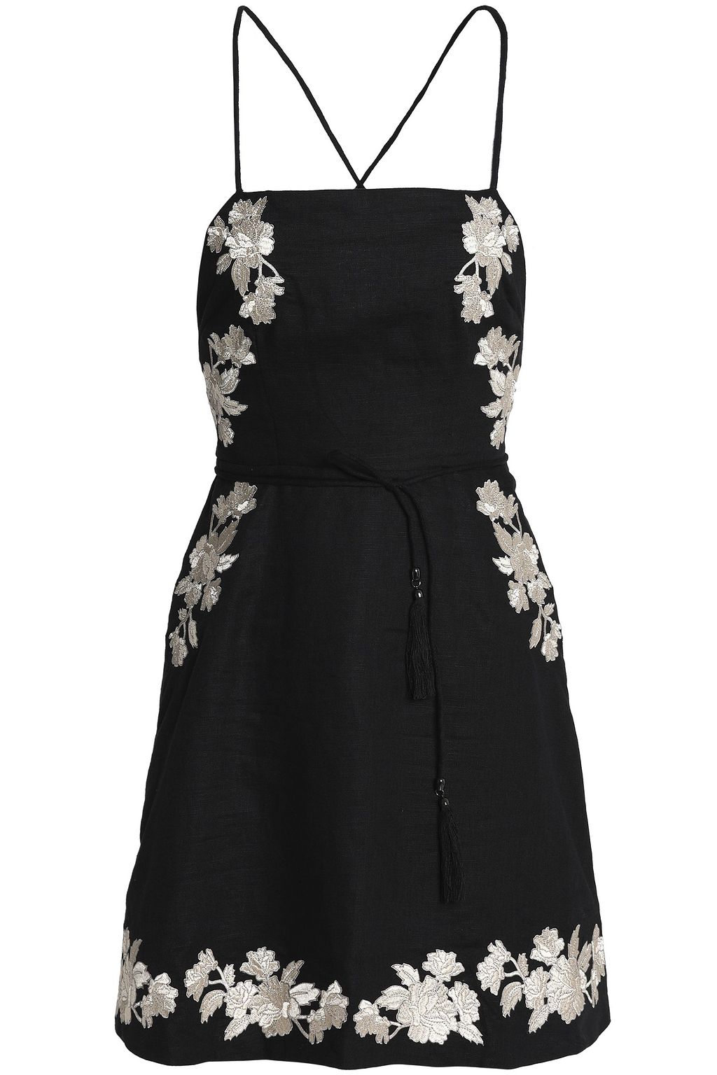 zimmermann black linen dress