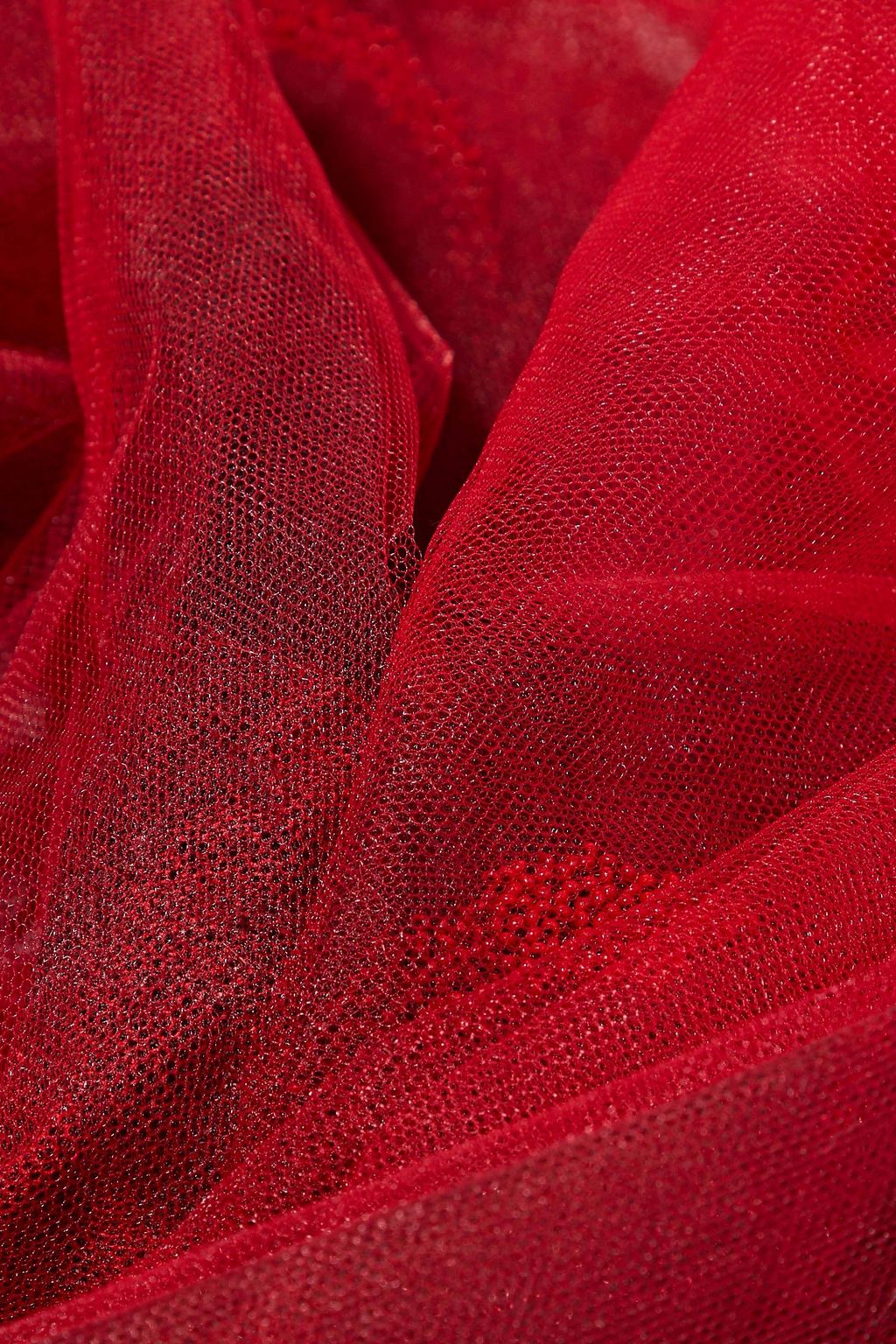 VALENTINO GARAVANI Fringed beaded printed tulle scarf