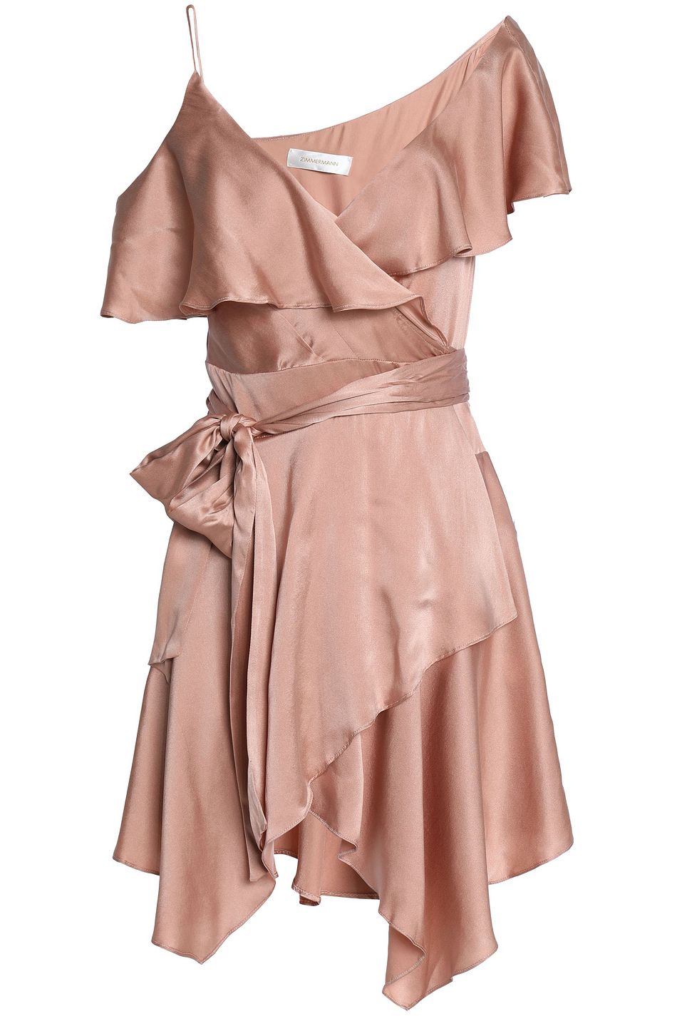 zimmermann silk wrap mini dress