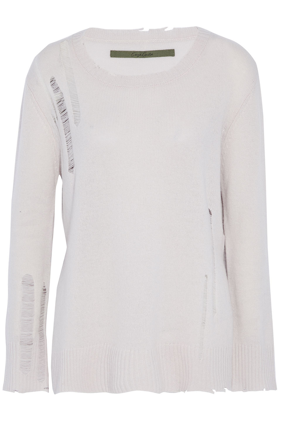 Distressed wool and cashmere-blend sweater