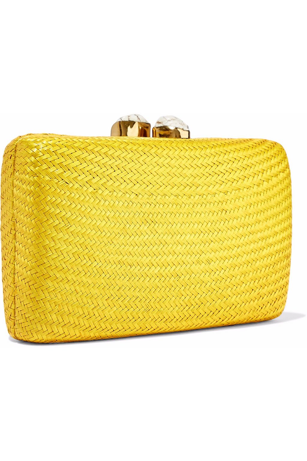 KAYU Braided straw box clutch