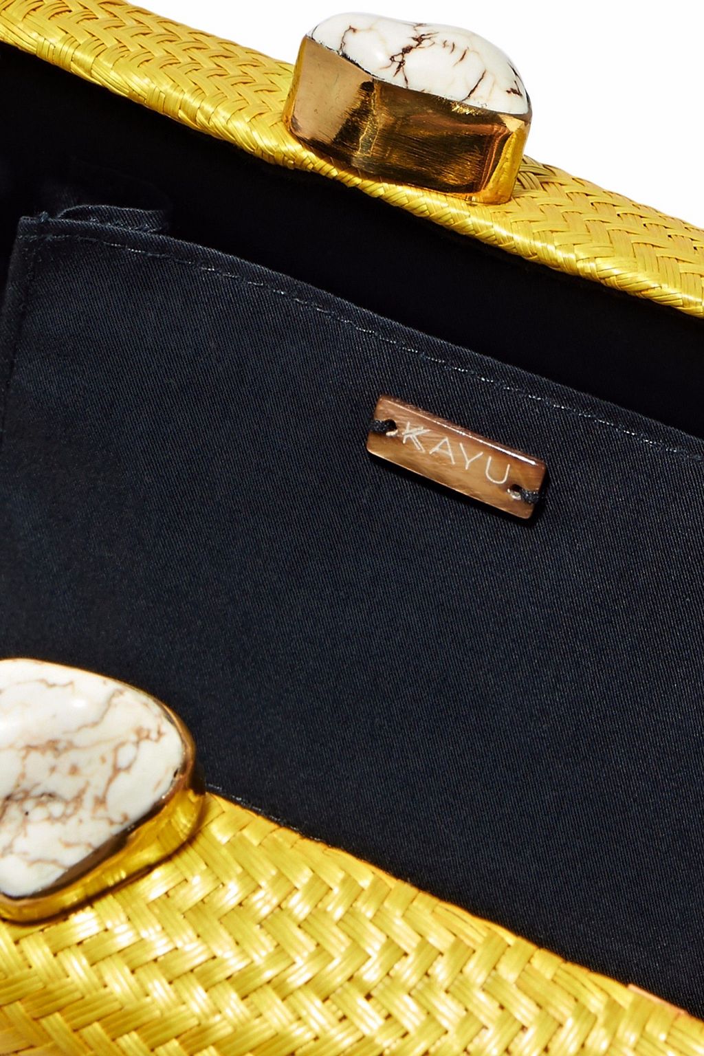 KAYU Braided straw box clutch