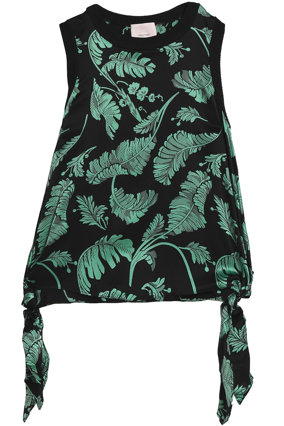 Cinq à Sept Knotted printed satin top