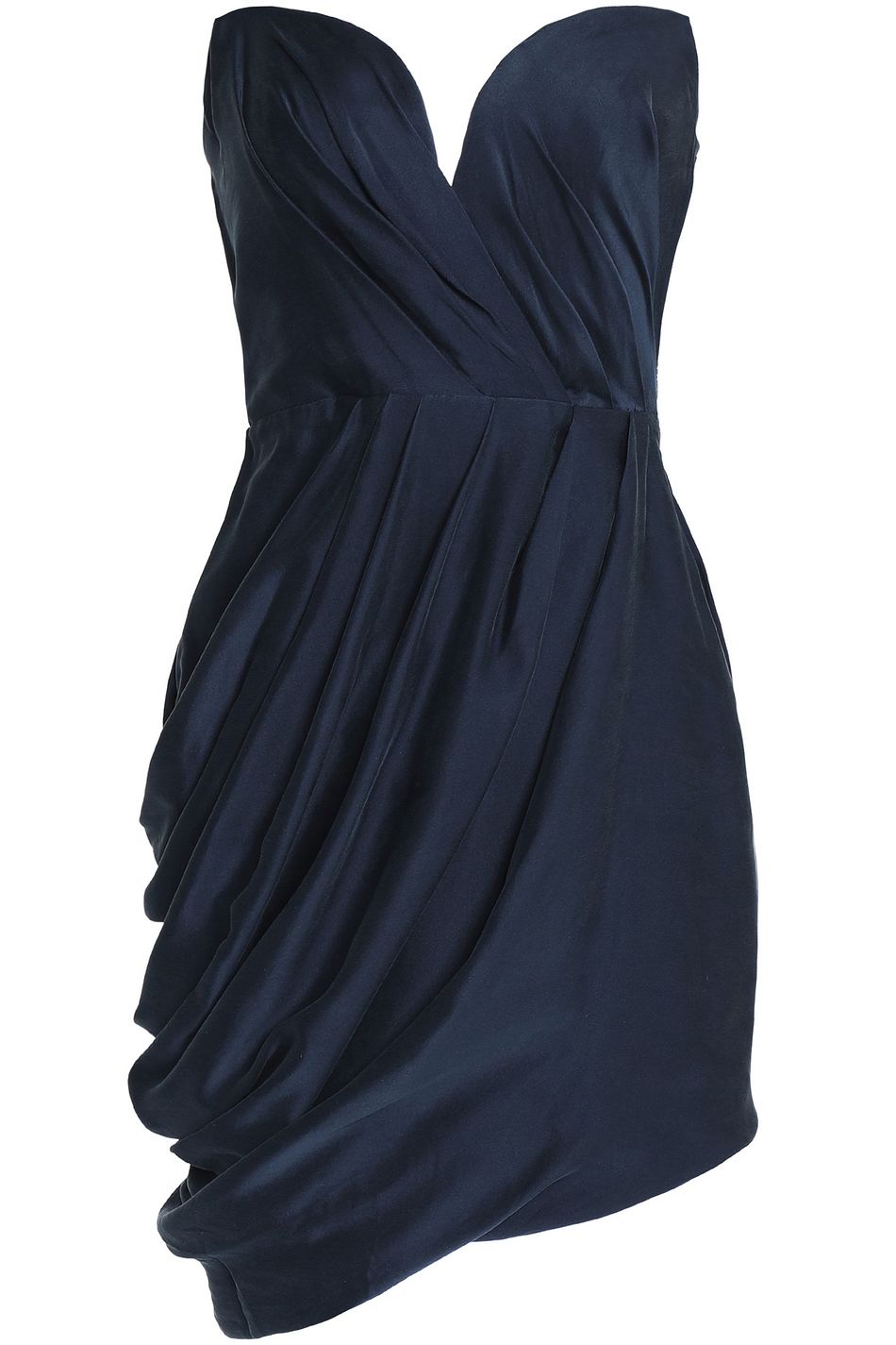 navy silk mini dress