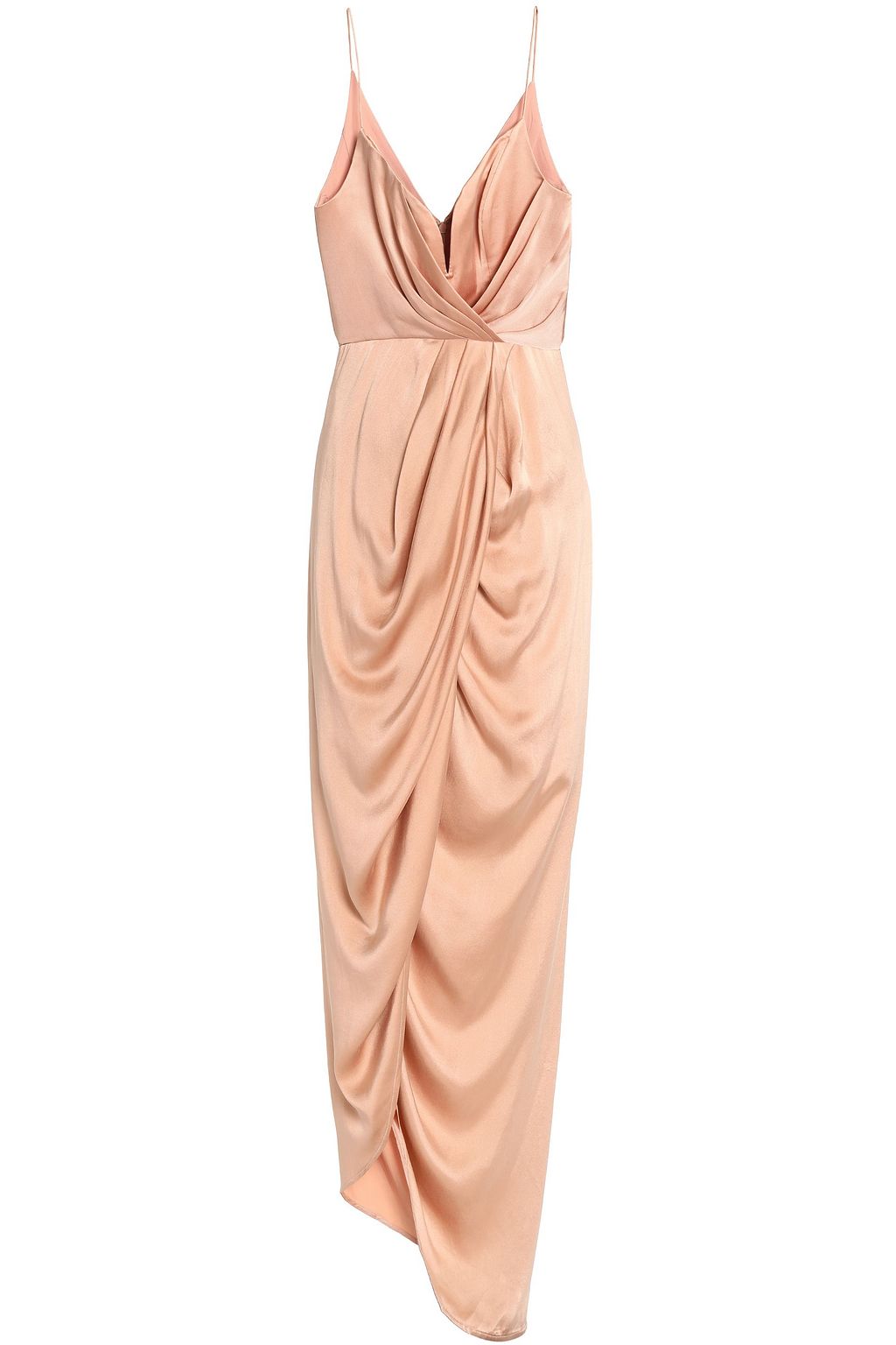 blush silk wrap dress