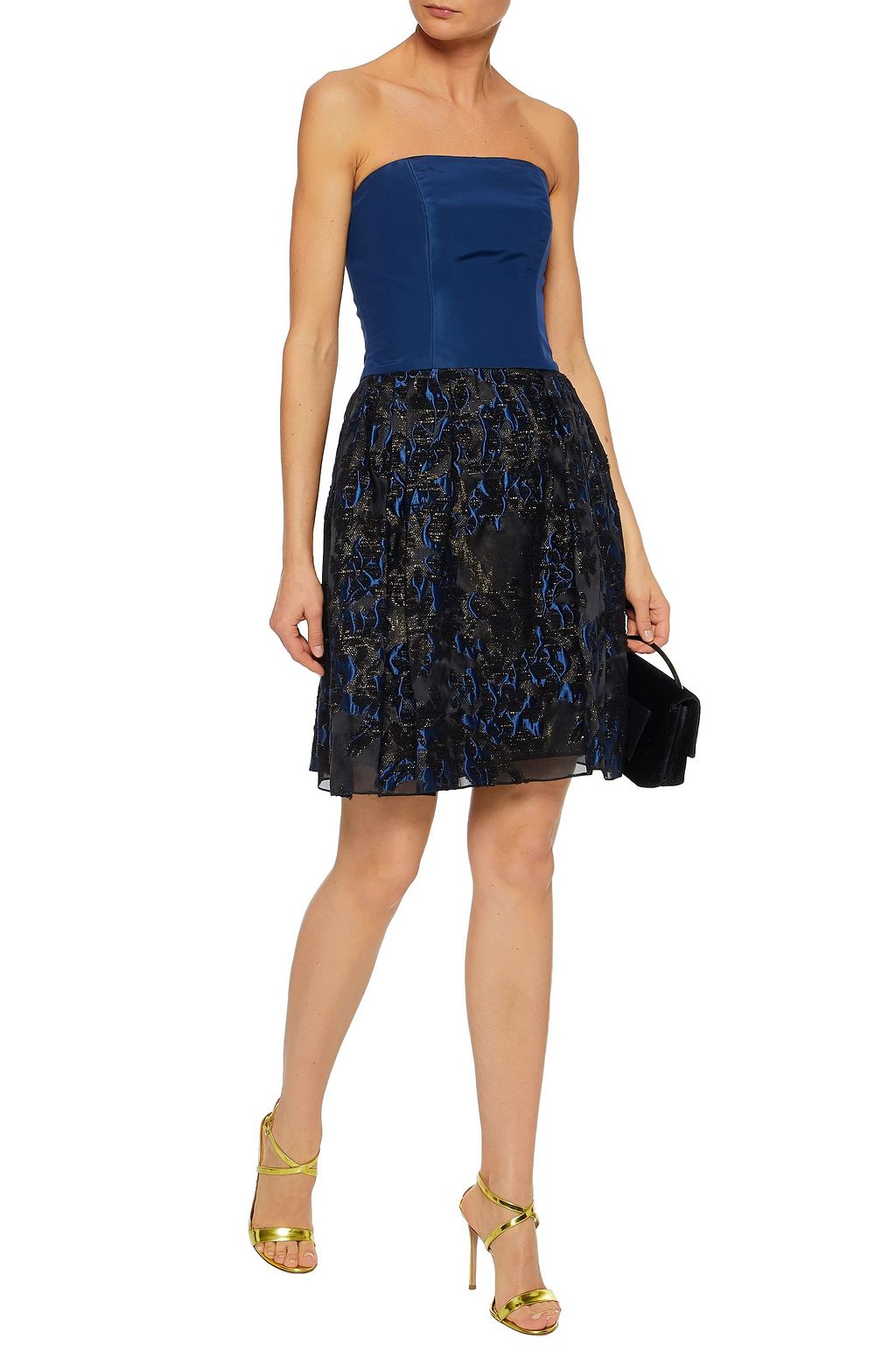 CAROLINA HERRERA Layered metallic fil coupé organza mini dress