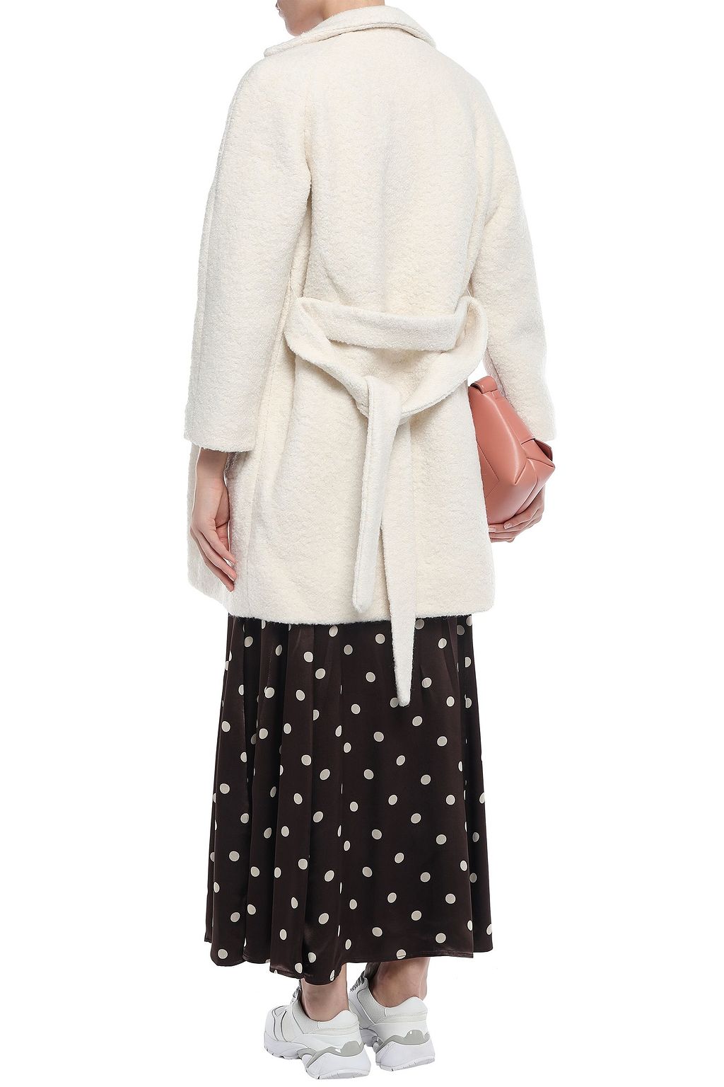 GANNI Fenn belted wool-blend bouclé coat