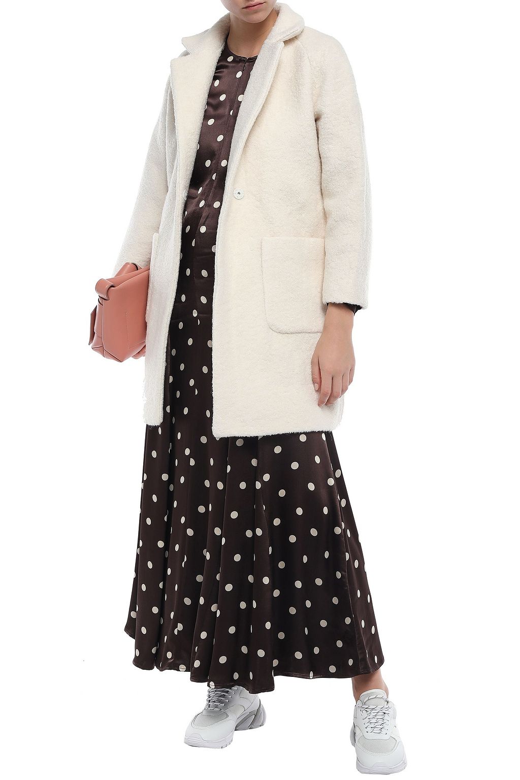 GANNI Fenn belted wool-blend bouclé coat
