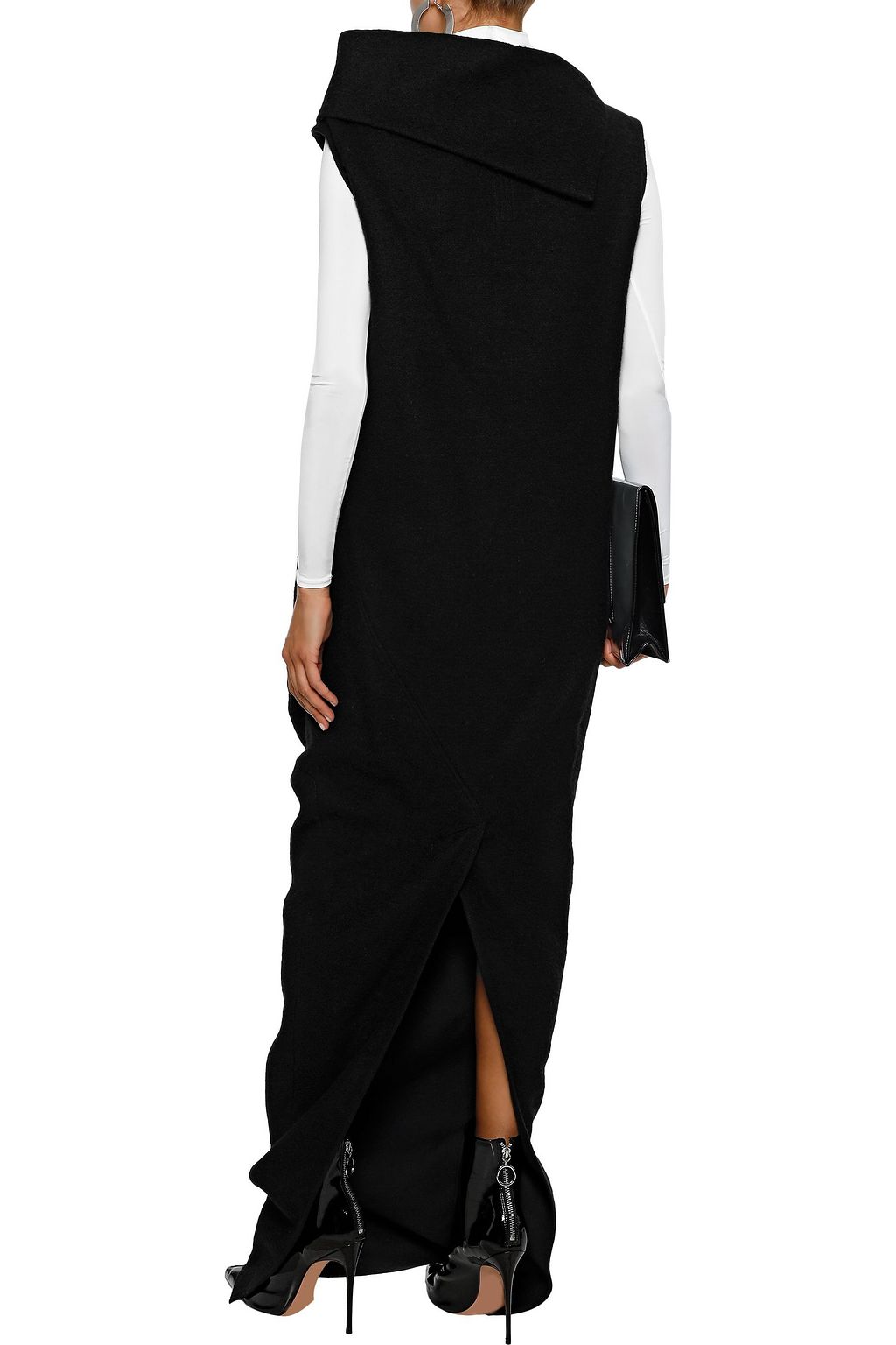 RICK OWENS Draped brushed cotton-blend maxi dress