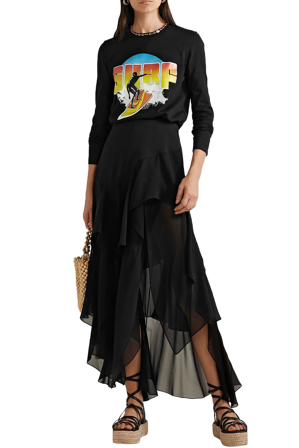 MICHAEL KORS COLLECTION Printed cotton-jersey top
