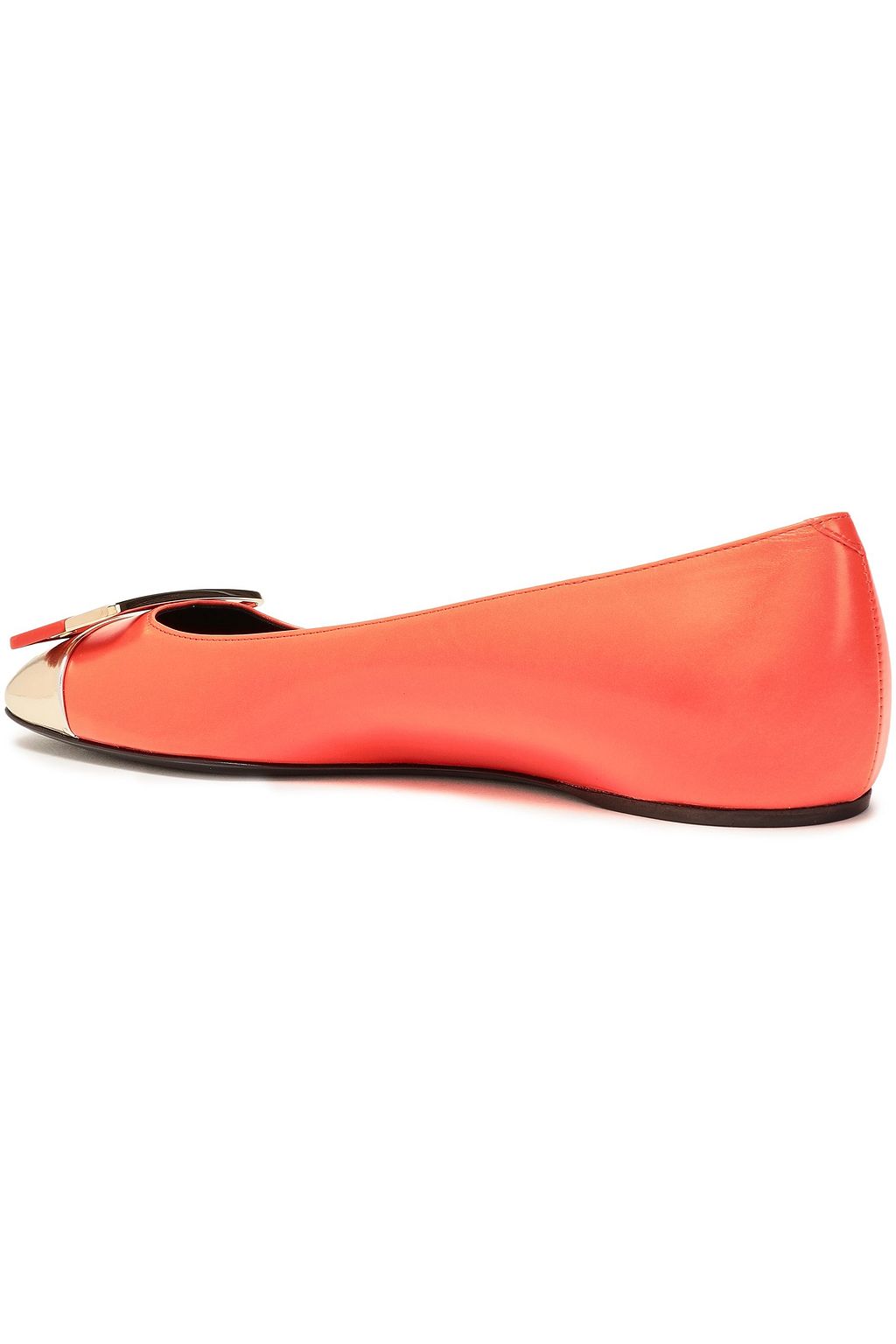 ROGER VIVIER Metallic-trimmed leather ballet flats