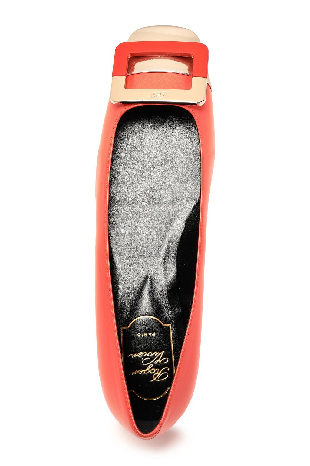 ROGER VIVIER Metallic-trimmed leather ballet flats