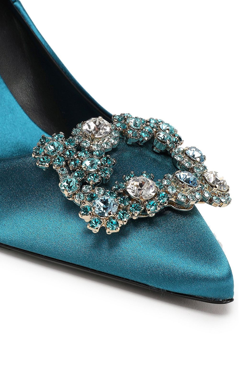 ROGER VIVIER Crystal-embellished satin pumps