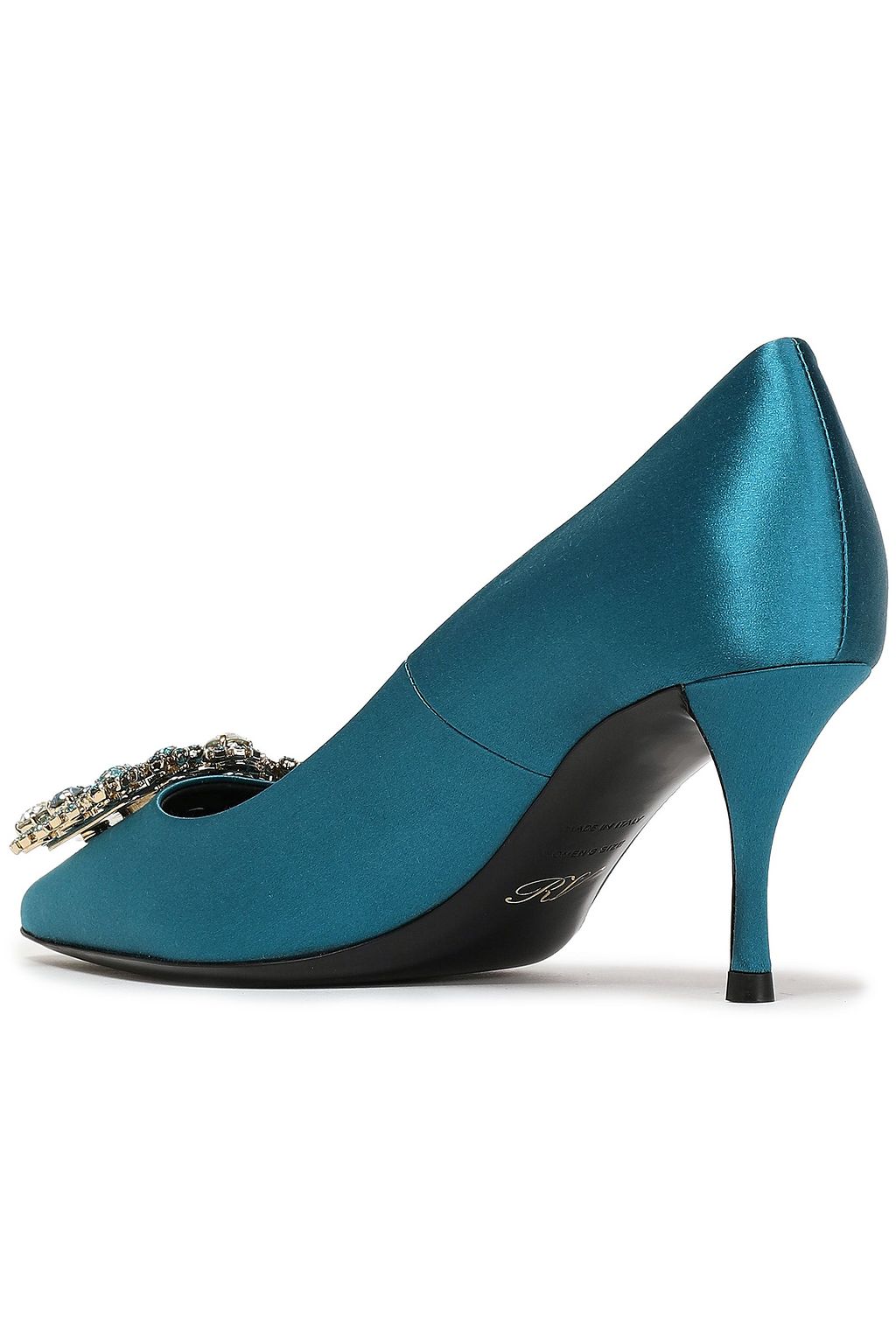 ROGER VIVIER Crystal-embellished satin pumps