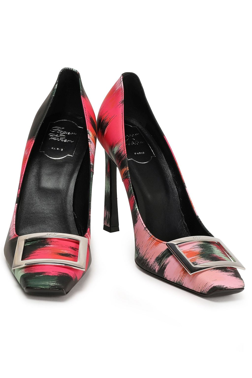 ROGER VIVIER Belle Vivier Trompette printed leather pumps