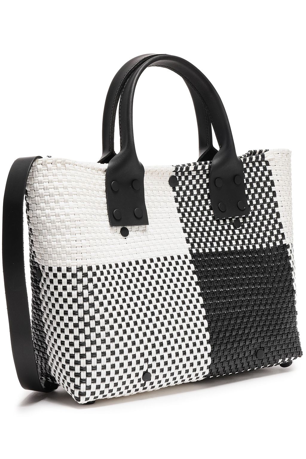 TRUSS Two-tone checked woven tote