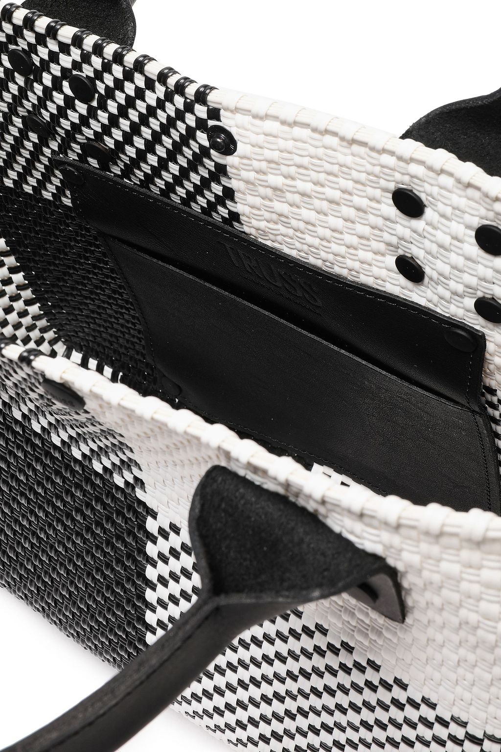 TRUSS Two-tone checked woven tote