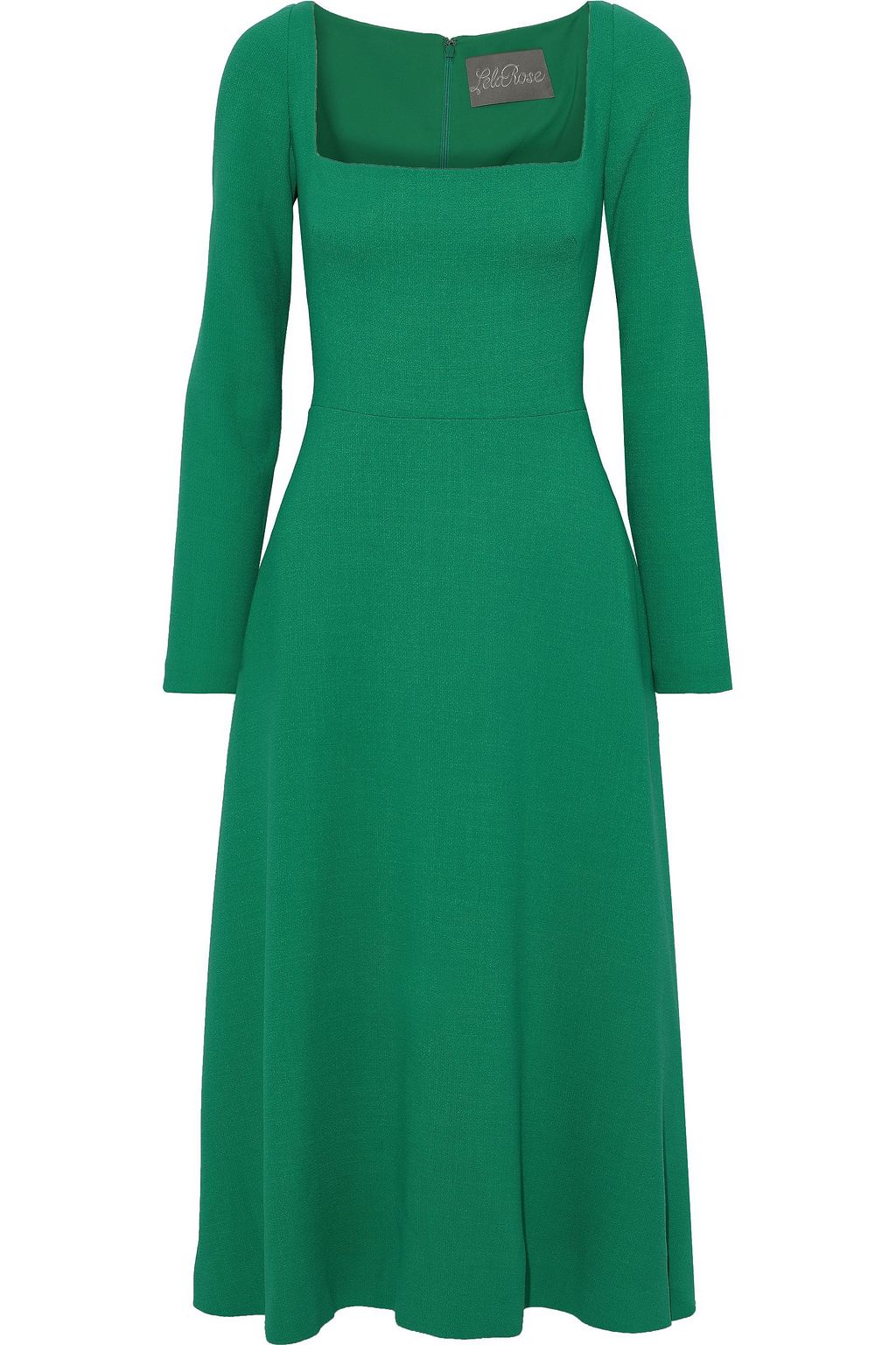 green wool dress