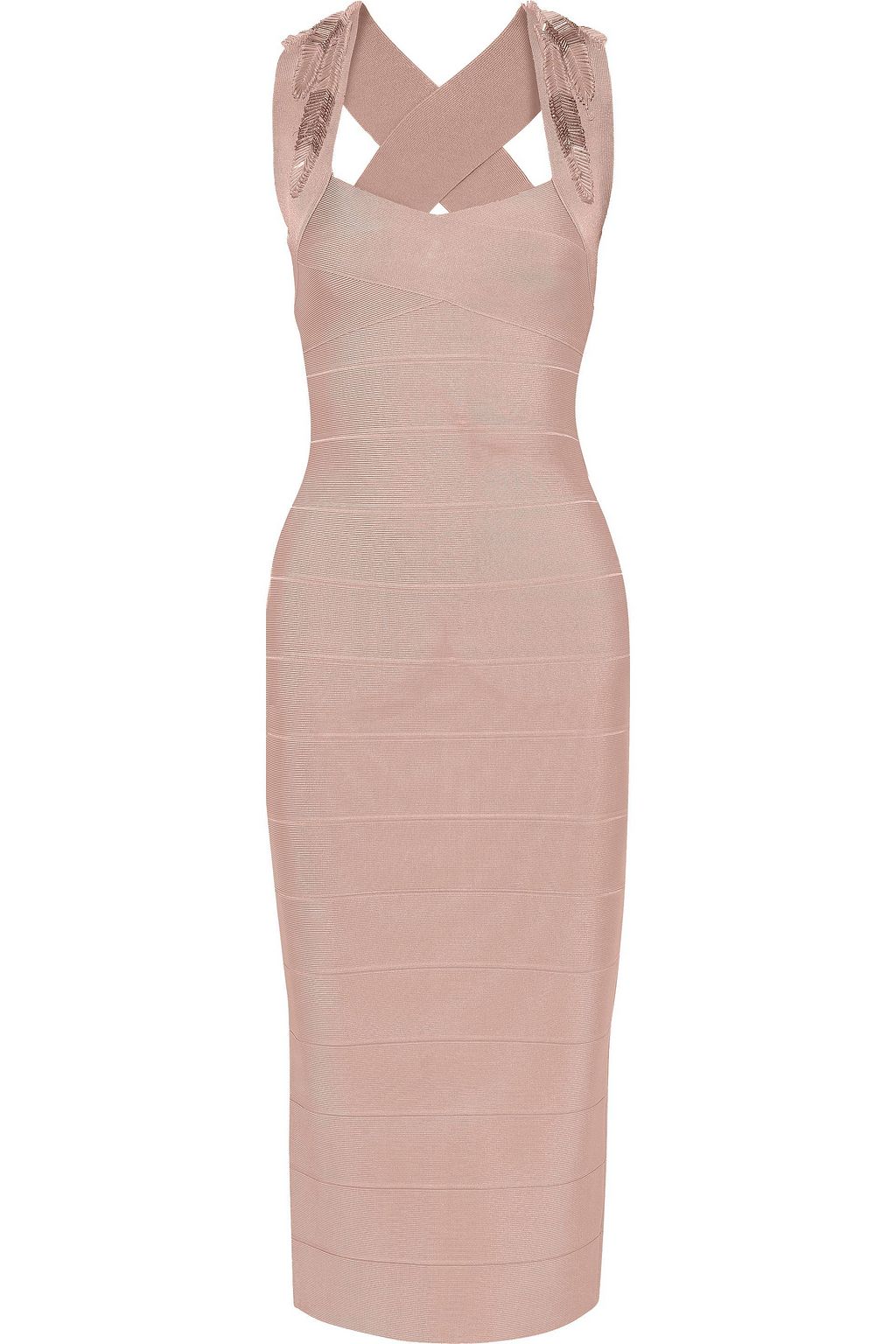 herve leger midi dress