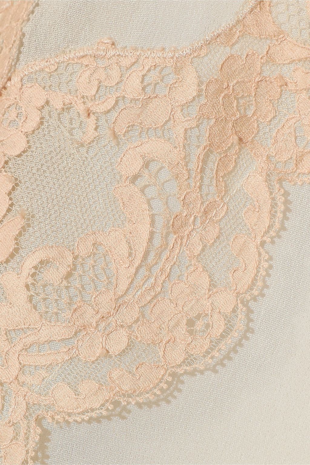 CHLOÉ Lace-trimmed crepe blouse