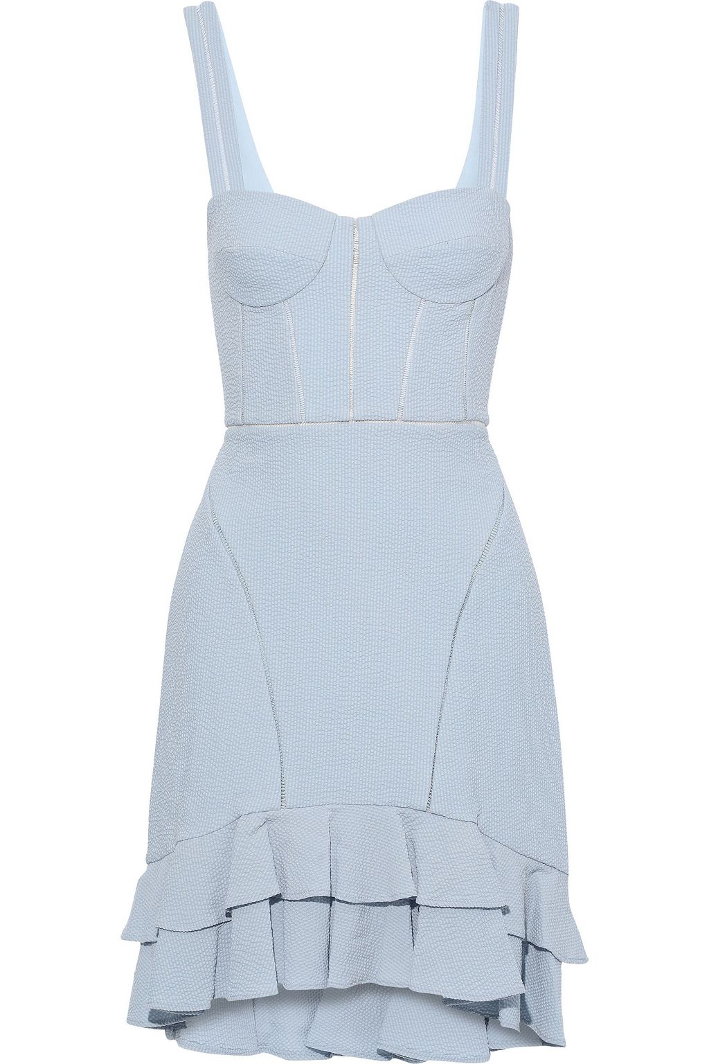 jonathan simkhai denim ruffle dress