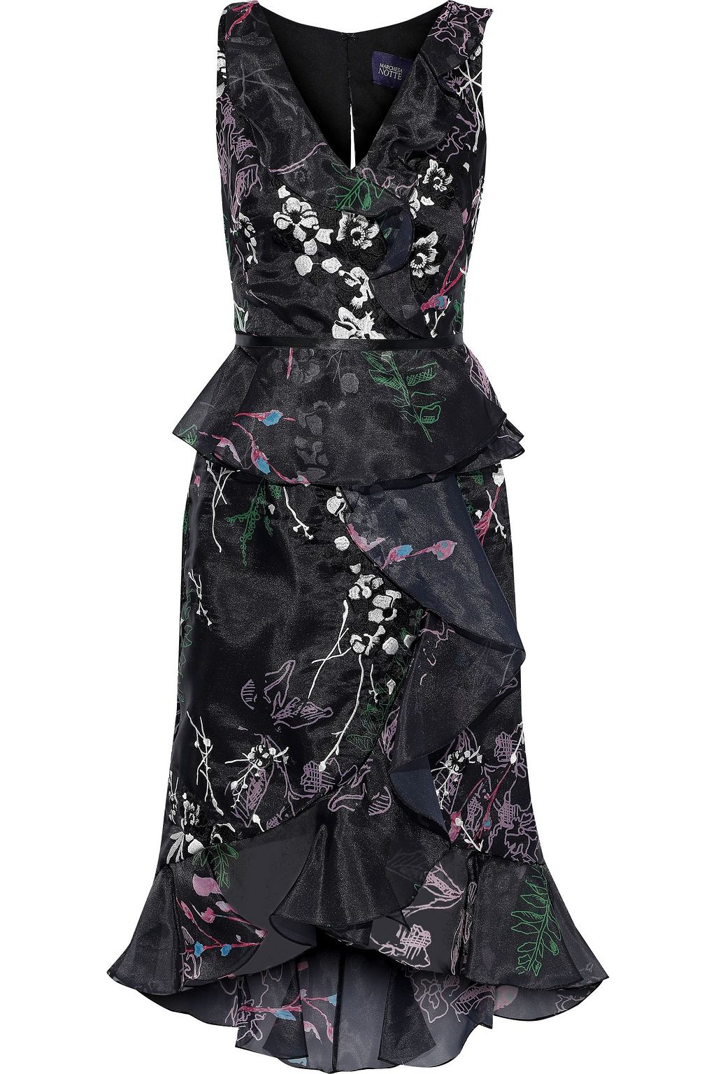 marchesa notte peplum dress