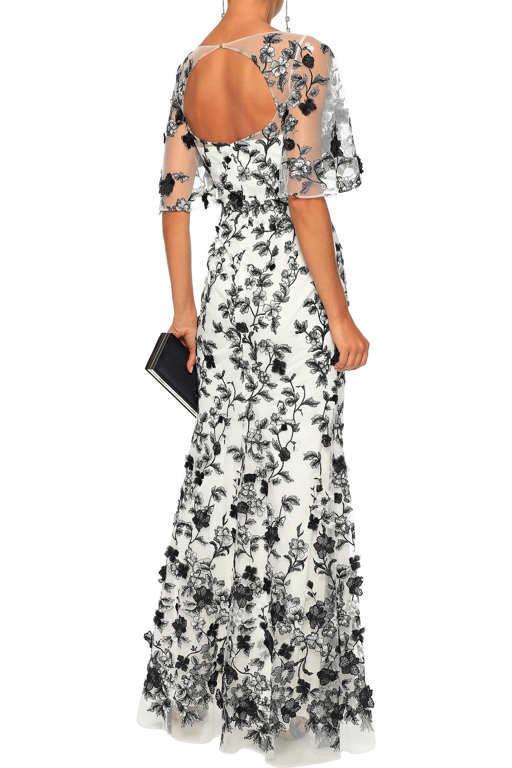 marchesa floral tulle gown
