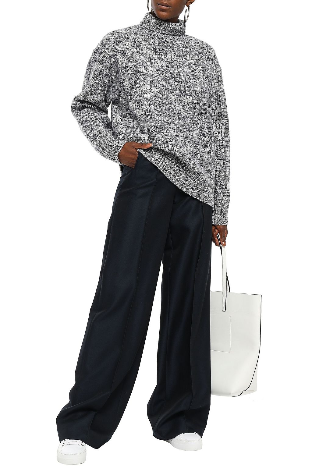 VICTORIA, VICTORIA BECKHAM Mélange wool turtleneck sweater