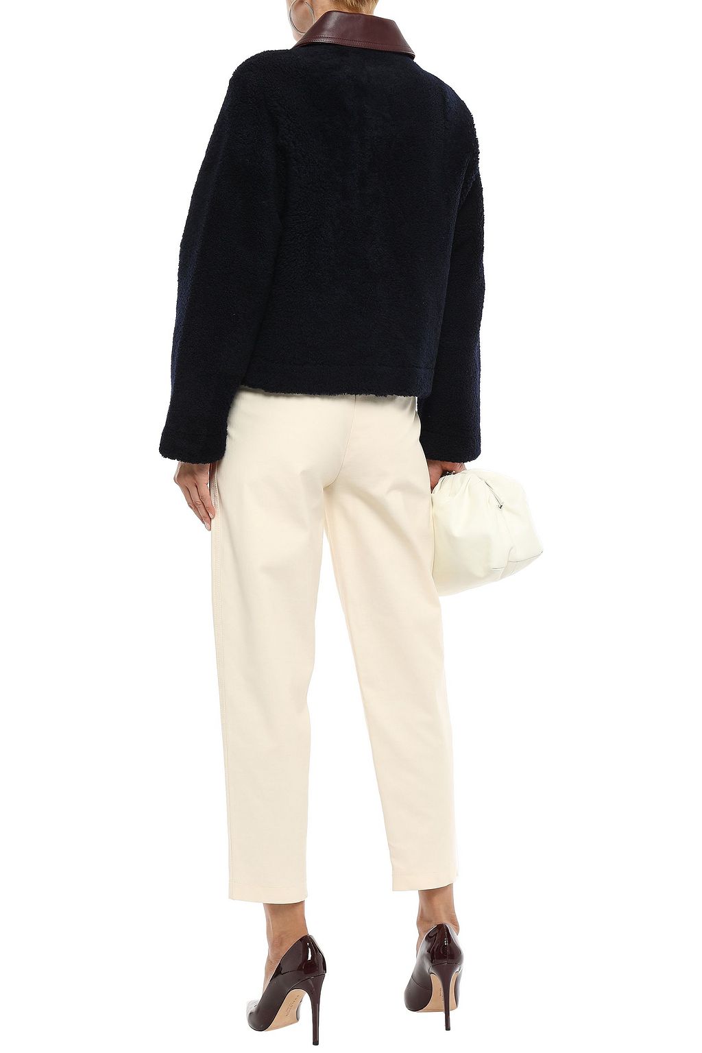 VICTORIA, VICTORIA BECKHAM Reversible leather-trimmed shearling jacket