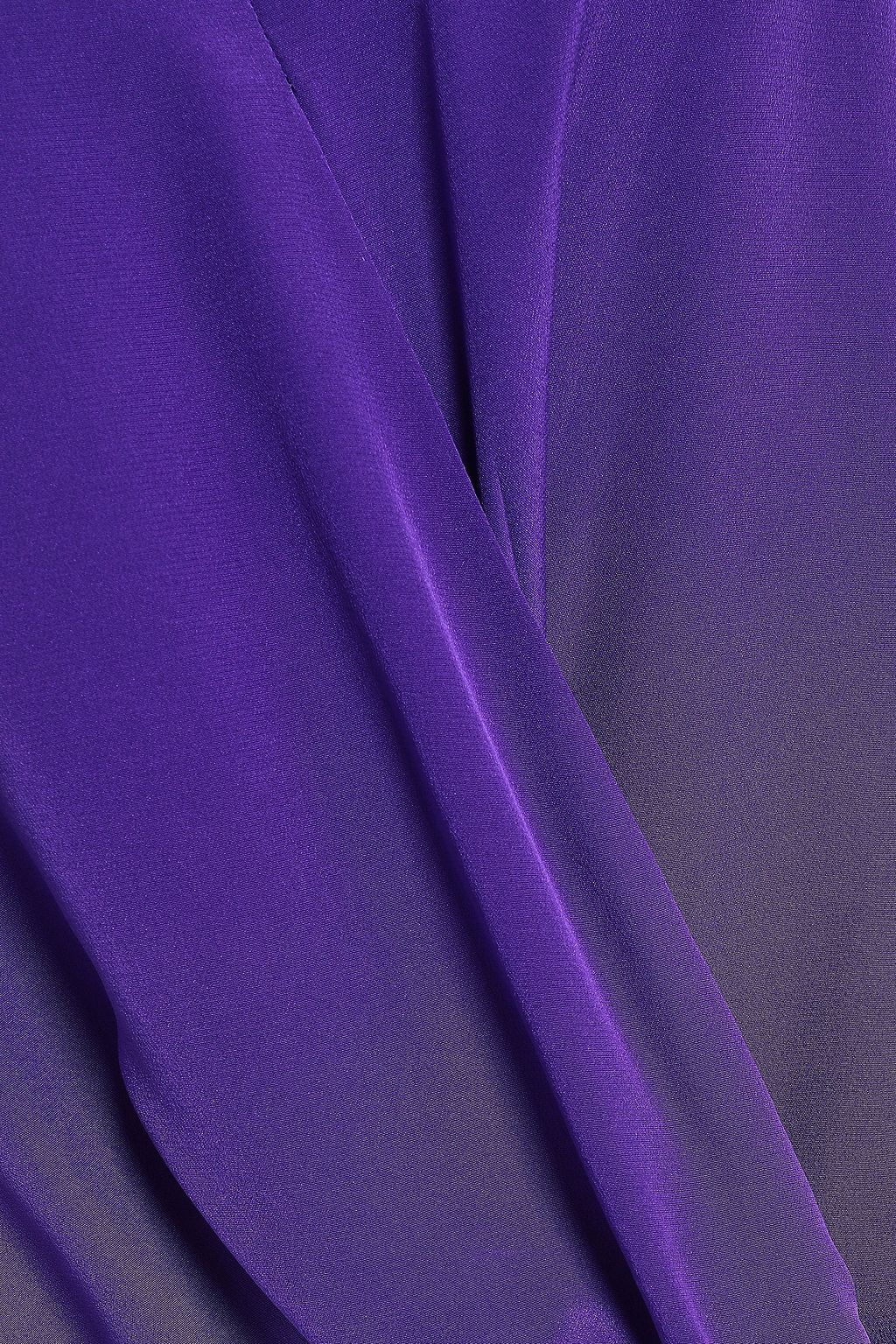 VICTORIA, VICTORIA BECKHAM Knotted draped silk-crepe midi dress