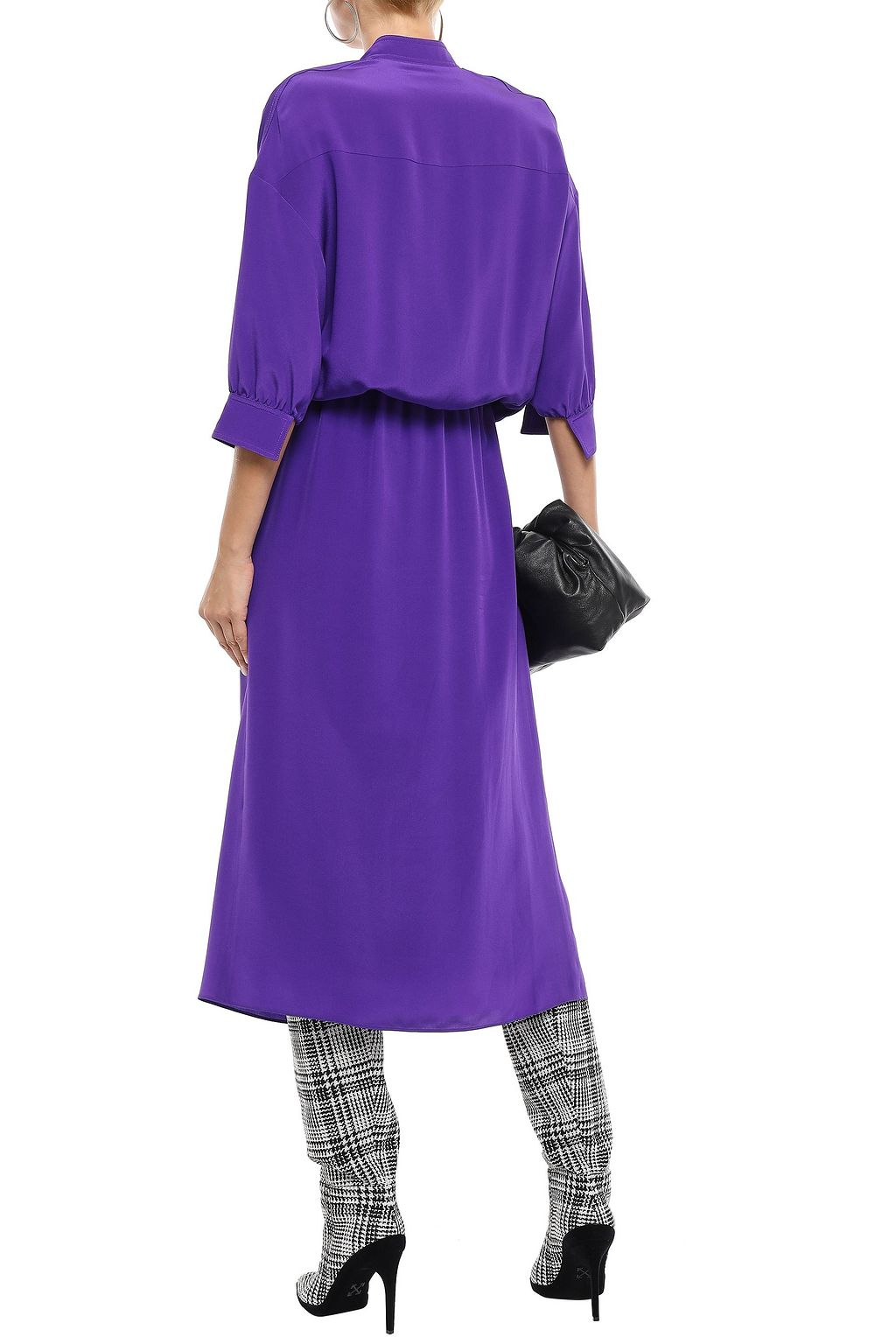 VICTORIA, VICTORIA BECKHAM Knotted draped silk-crepe midi dress
