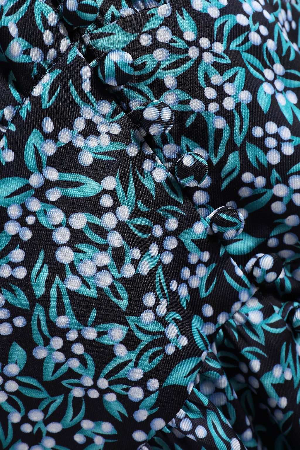 LELA ROSE Gathered floral-print twill blouse