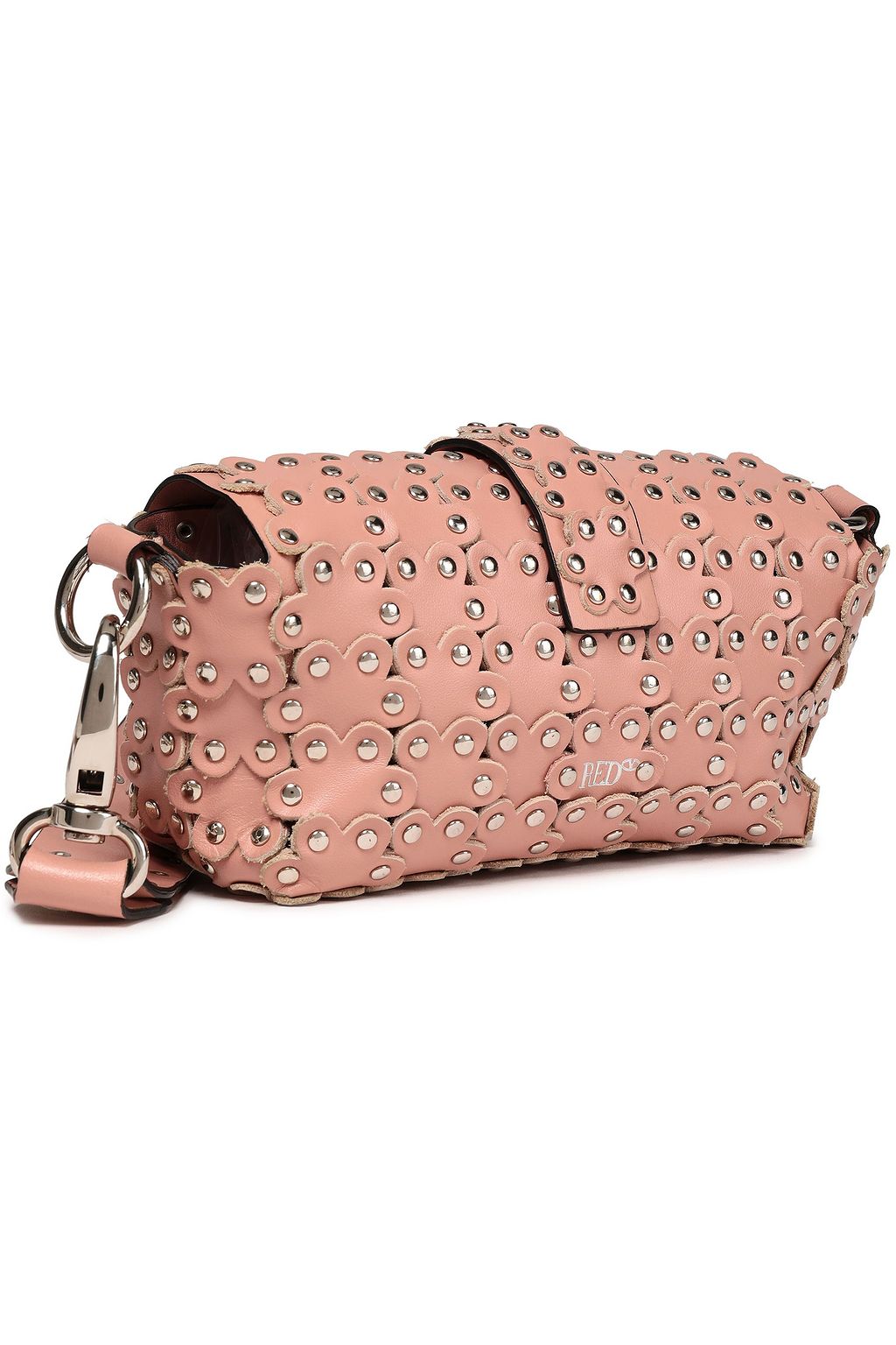 RED(V) Flower Puzzle studded leather shoulder bag