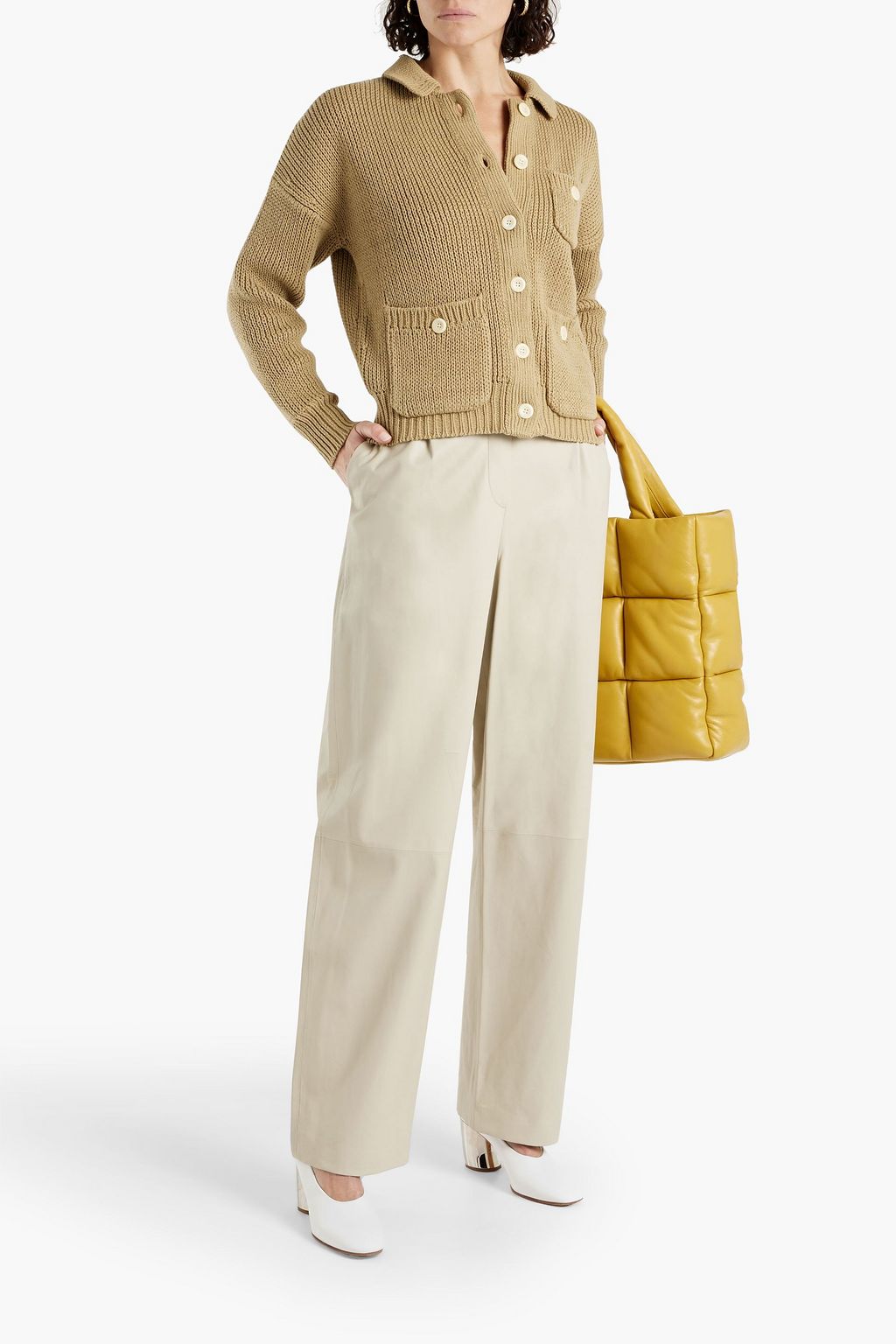 THEORY Leather straight-leg pants
