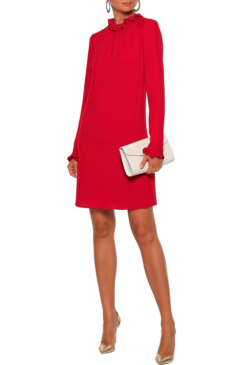 GOAT Hibiscus ruffle-trimmed crepe mini dress