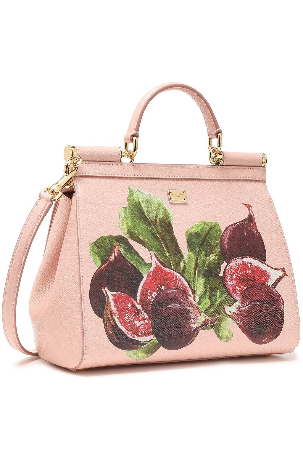 DOLCE&GABBANA Embellished printed textured-leather shoulder bag