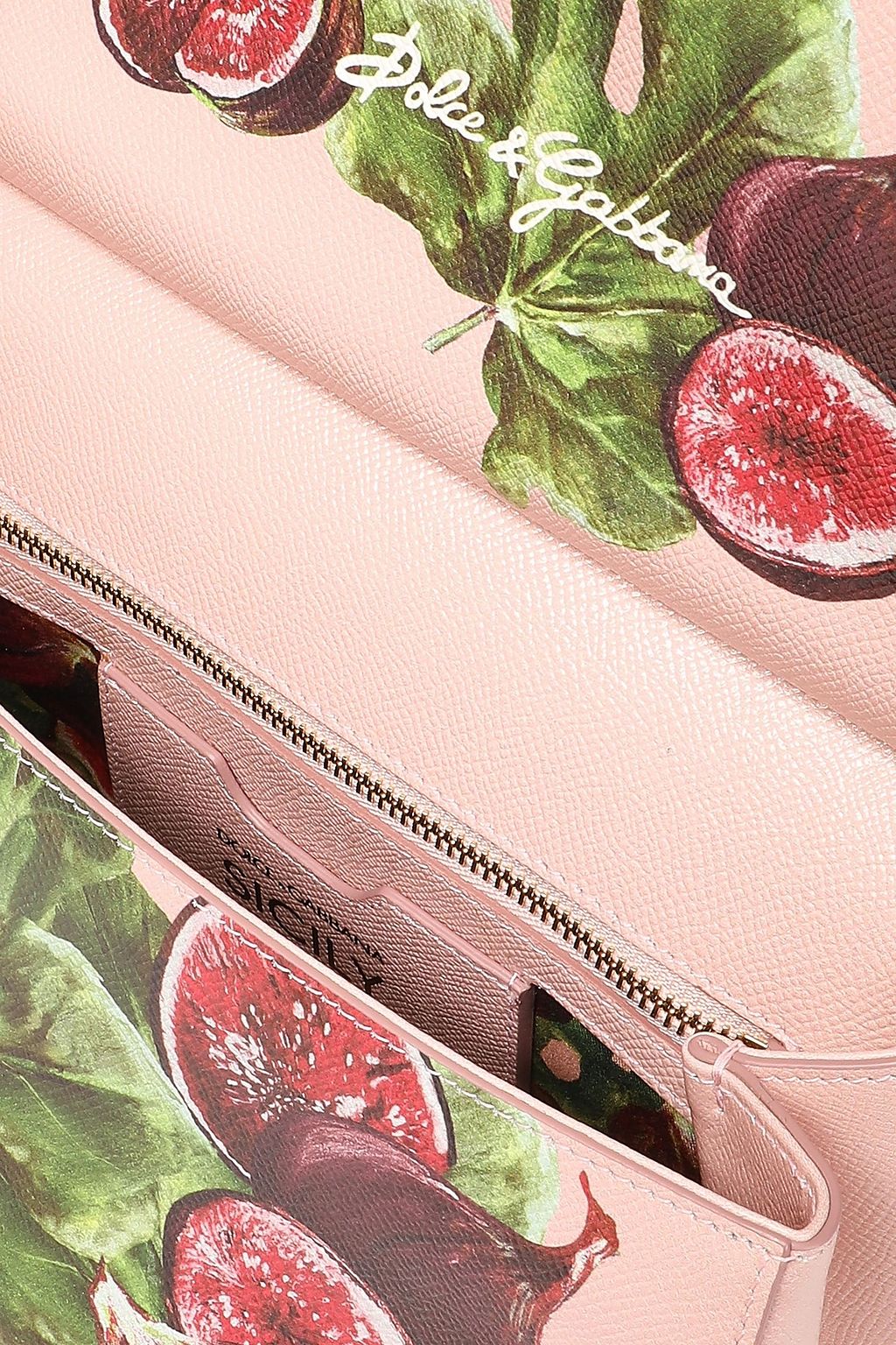 DOLCE&GABBANA Embellished printed textured-leather shoulder bag