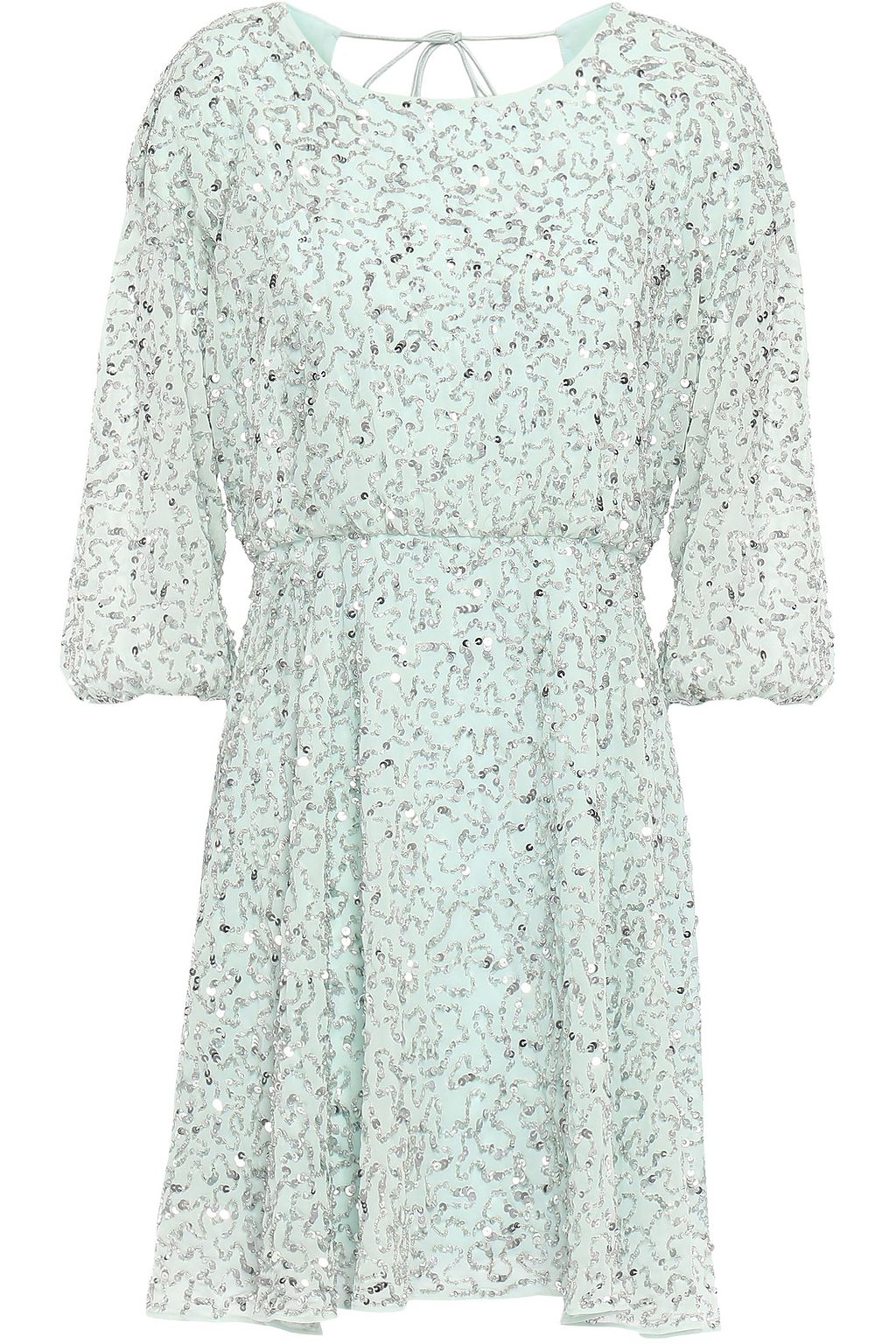 embellished chiffon mini dress
