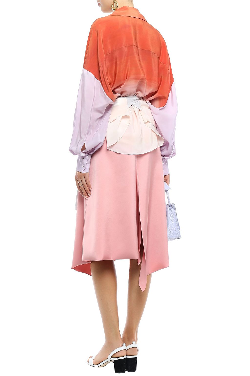 ESTEBAN CORTAZAR Oversized degradé silk crepe de chine shirt