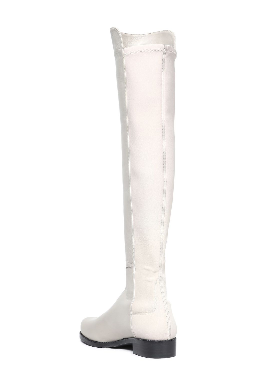 STUART WEITZMAN Stretch knit-paneled leather knee boots