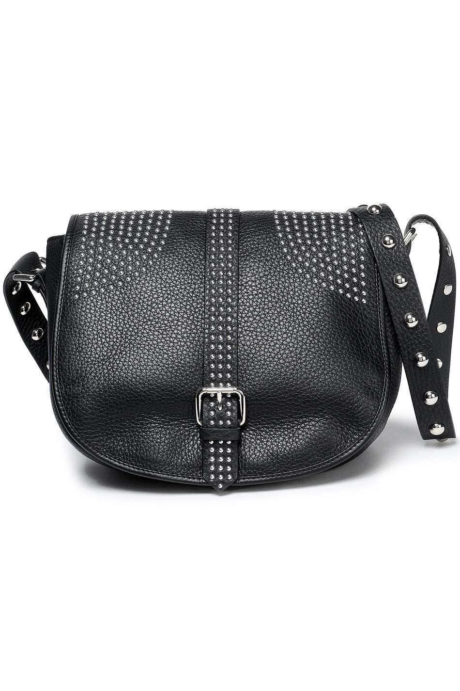 Black Studded Textured Leather Shoulder Bag Up To 70 Off Textured Leather Shoulder Bag