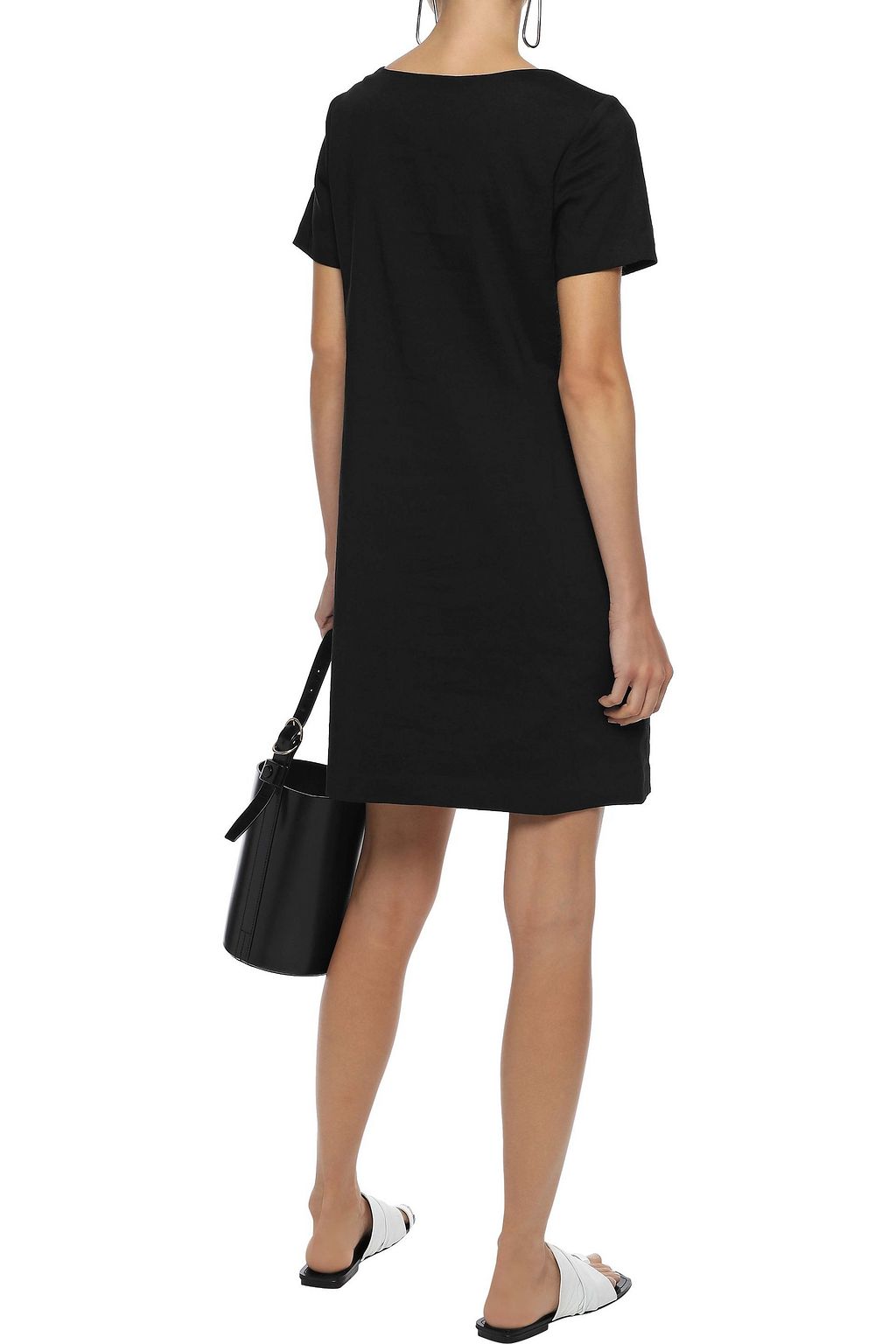 THEORY Crinkled linen-blend mini dress
