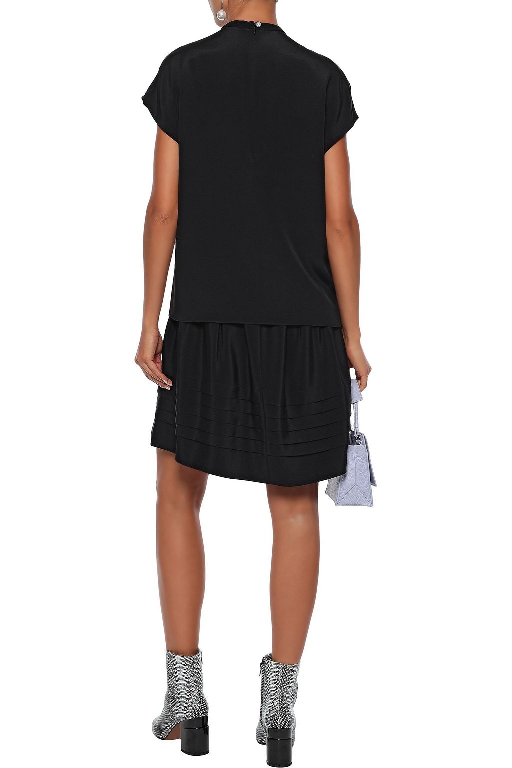 ADAM LIPPES Layered silk-crepe mini dress