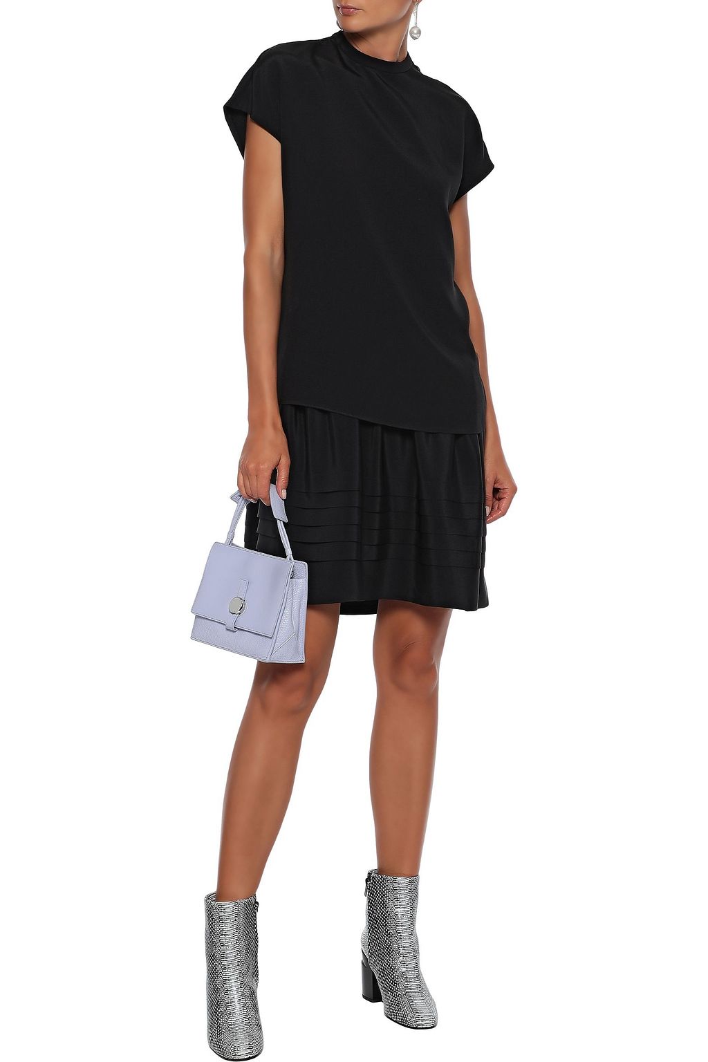 ADAM LIPPES Layered silk-crepe mini dress